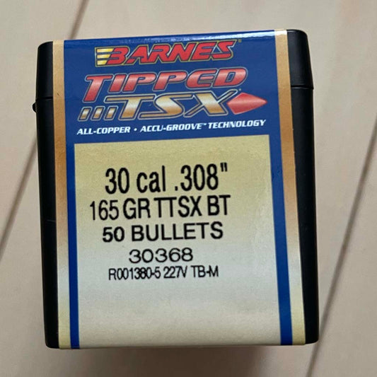 バーンズ 銅弾 弾頭 30口径 7.62mm 165グレーン Barnes 30cal 165gr TTSX BT (50個入)